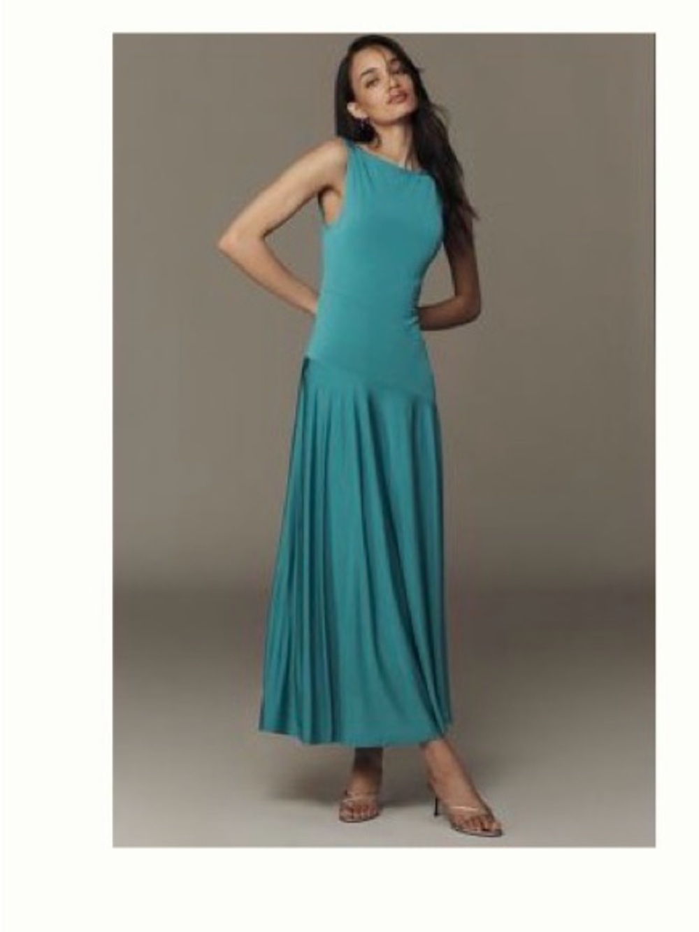 By Anthropologie Sleeveless
Boatneck Drop-Waist Maxi Dress